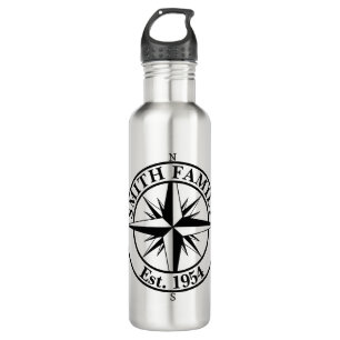 Compass Star Monogramm personalisierbares Emblem Edelstahlflasche