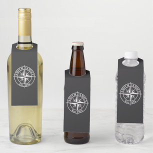 Compass Star Monogramm personalisierbares Emblem Flaschenanhänger