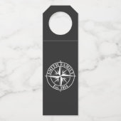 Compass Star Monogramm personalisierbares Emblem Flaschenanhänger (Vorderseite)