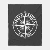 Compass Star Monogramm personalisierbares Emblem Fleecedecke (Vorderseite)