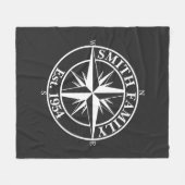 Compass Star Monogramm personalisierbares Emblem Fleecedecke (Vorderseite (Horizontal))