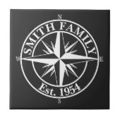 Compass Star Monogramm personalisierbares Emblem Fliese (Vorderseite)