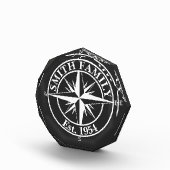 Compass Star Monogramm personalisierbares Emblem Fotoblock (Rechts)
