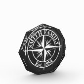 Compass Star Monogramm personalisierbares Emblem Fotoblock (Links)