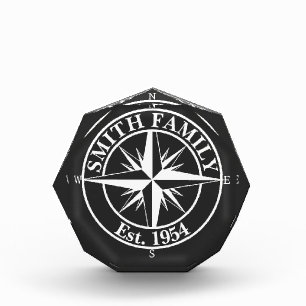 Compass Star Monogramm personalisierbares Emblem Fotoblock