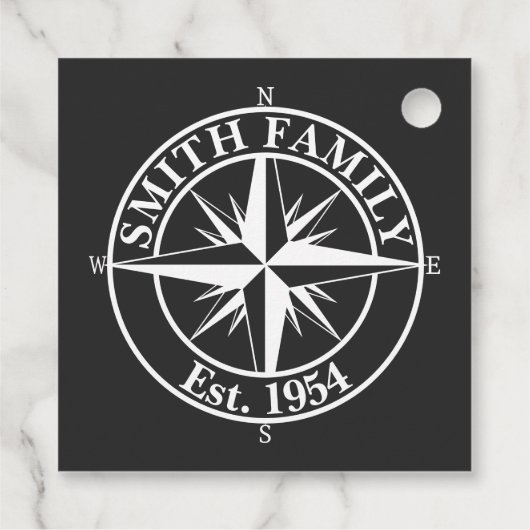 Compass Star Monogramm personalisierbares Emblem Geschenkanhänger (Rückseite)