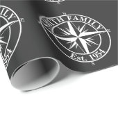 Compass Star Monogramm personalisierbares Emblem Geschenkpapier (Rolleneckpunkt)