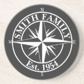 Compass Star Monogramm personalisierbares Emblem Getränkeuntersetzer (Vorne)