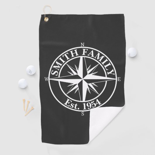 Compass Star Monogramm personalisierbares Emblem Golfhandtuch (Insitu)