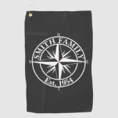 Compass Star Monogramm personalisierbares Emblem Golfhandtuch (Vorderseite)