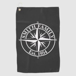 Compass Star Monogramm personalisierbares Emblem Golfhandtuch