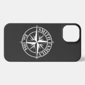 Compass Star Monogramm personalisierbares Emblem iPhone Hülle (Rückseite (Horizontal))