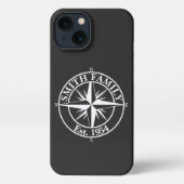 Compass Star Monogramm personalisierbares Emblem iPhone Hülle (Rückseite)