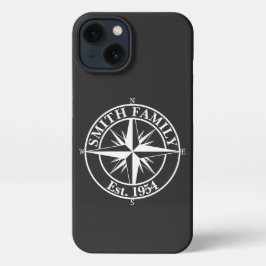 Compass Star Monogramm personalisierbares Emblem iPhone 13 Hülle