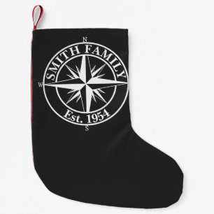 Compass Star Monogramm personalisierbares Emblem Kleiner Weihnachtsstrumpf