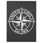 Compass Star Monogramm personalisierbares Emblem Klemmbrett (Rückseite)