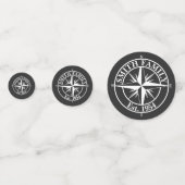 Compass Star Monogramm personalisierbares Emblem Konfetti (Rückseiten)