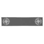 Compass Star Monogramm personalisierbares Emblem Kurzer Tischläufer (Horizontal)