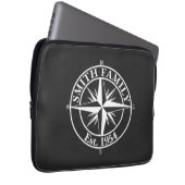 Compass Star Monogramm personalisierbares Emblem Laptopschutzhülle (Vorne Rechts)