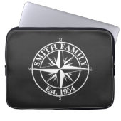 Compass Star Monogramm personalisierbares Emblem Laptopschutzhülle (Vorderseite)