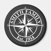 Compass Star Monogramm personalisierbares Emblem Magnet (Vorne)