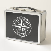 Compass Star Monogramm personalisierbares Emblem Metall Brotdose (Vorderseite)