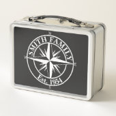 Compass Star Monogramm personalisierbares Emblem Metall Brotdose (Rückseite)