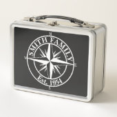 Compass Star Monogramm personalisierbares Emblem Metall Brotdose (Vorderseite)