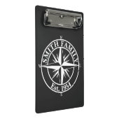 Compass Star Monogramm personalisierbares Emblem Mini Klemmbrett (Schrägansicht)