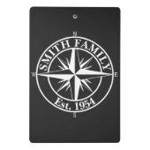 Compass Star Monogramm personalisierbares Emblem Mini Klemmbrett (Rückseite)