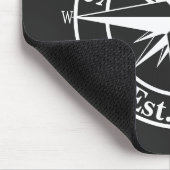 Compass Star Monogramm personalisierbares Emblem Mousepad (Ecke)