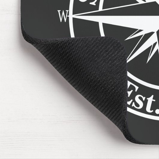 Compass Star Monogramm personalisierbares Emblem Mousepad (Ecke)