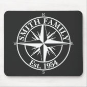 Compass Star Monogramm personalisierbares Emblem Mousepad (Vorne)