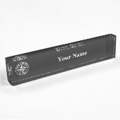 Compass Star Monogramm personalisierbares Emblem Namensplakette