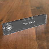 Compass Star Monogramm personalisierbares Emblem Namensplakette (Seite)