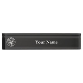 Compass Star Monogramm personalisierbares Emblem Namensplakette