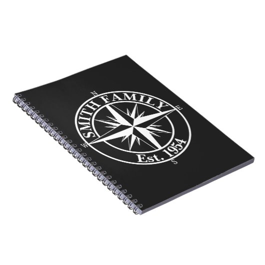 Compass Star Monogramm personalisierbares Emblem Notizblock (Rechte Seite)