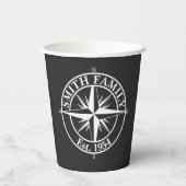 Compass Star Monogramm personalisierbares Emblem Pappbecher (Rückseite)