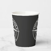 Compass Star Monogramm personalisierbares Emblem Pappbecher (Links)