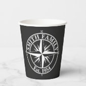 Compass Star Monogramm personalisierbares Emblem Pappbecher (Vorderseite)