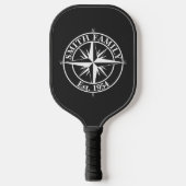 Compass Star Monogramm personalisierbares Emblem Pickleball Schläger (Vorderseite)