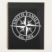 Compass Star Monogramm personalisierbares Emblem Planer (Vorderseite)