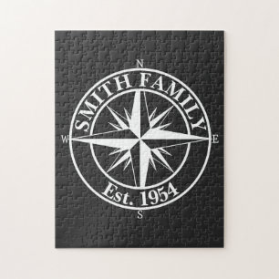 Compass Star Monogramm personalisierbares Emblem Puzzle