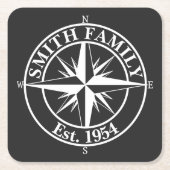 Compass Star Monogramm personalisierbares Emblem Rechteckiger Pappuntersetzer (Vorderseite)