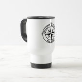 Compass Star Monogramm personalisierbares Emblem Reisebecher (Vorderseite Links)