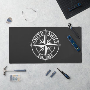 Compass Star Monogramm personalisierbares Emblem Schreibtischunterlage