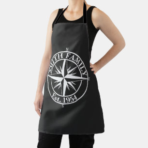 Compass Star Monogramm personalisierbares Emblem Schürze