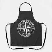 Compass Star Monogramm personalisierbares Emblem Schürze (Vorderseite)