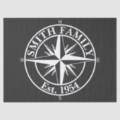 Compass Star Monogramm personalisierbares Emblem Seidenpapier (Vorderseite)