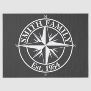 Compass Star Monogramm personalisierbares Emblem Seidenpapier